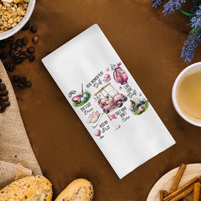 Pink Golf Kitchen Towels - Image 3