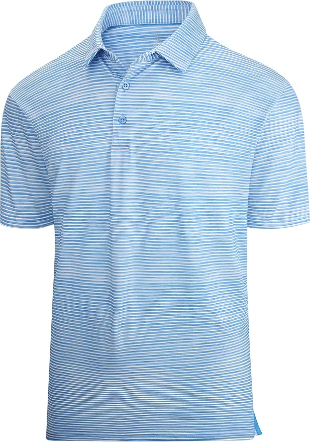 Esabel.C Jacquard Golf Shirts for Men Moisture Wicking Short Sleeve Performance by EsabelC