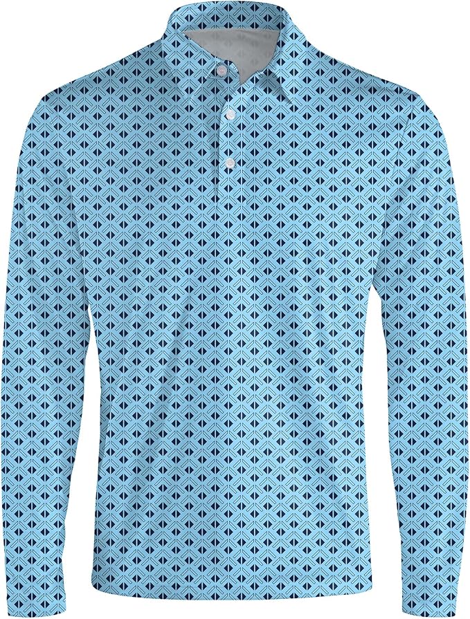 Men's Long Sleeve Golf Shirt Quick Dry 3 Button Work Fishing Outdoor Casual - Image 3