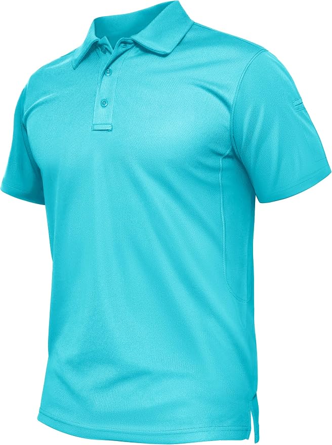 TACVASEN Mens Polo Shirt Short Sleeve Tactical Performance Collared Work Golf by TACVASEN