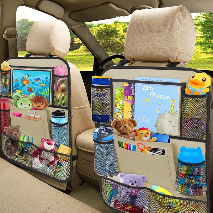 Car Backseat Organizer with 11" Table Holder, 10 Storage Pockets Seat Back - Image 4