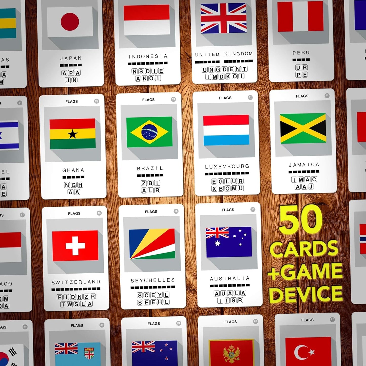 100 PICS Flags of The World Travel Game - Learn 100 Country Flags | Flash Cards with Slide Reveal Case | Geography Card Game, Gift, Stocking Stuffer | for Kids and Adults | Ages 6+