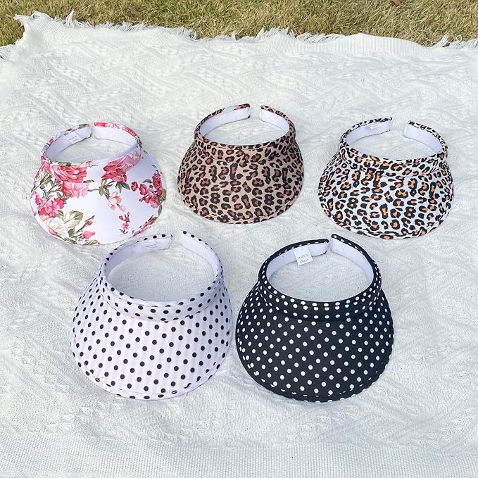 2 Pack Sun Visor Hats Women Men Clip On Wide Brim Visors Hat Outdoor Sports - Image 5