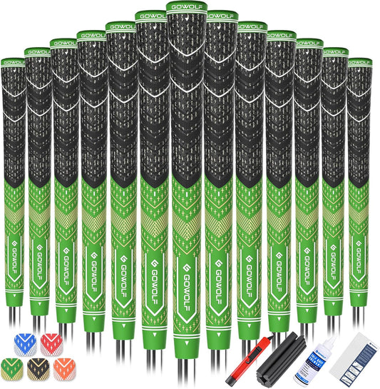 Gowolf Golf Grips Cord Rubber Multi-compound Golf Driver Irons Club 13pcs Golf Grips Colored Top Cover SL02 Pro with Free 15 Tapes