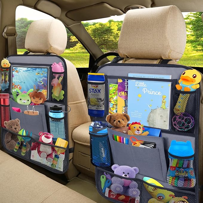Car Backseat Organizer with 11" Table Holder, 10 Storage Pockets Seat Back - Image 4