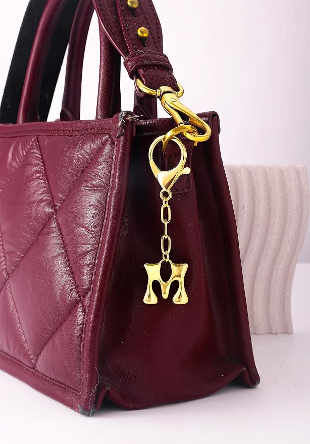 Gold Bubble Initial Keychain Charm - Image 2
