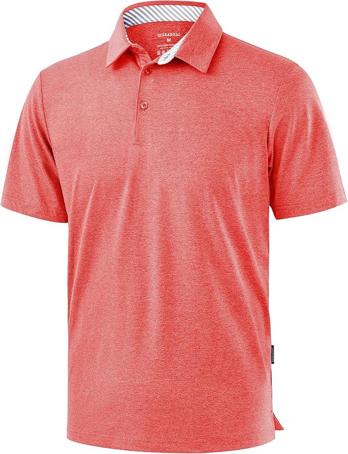 Golf Shirts Heather Polo Short Sleeve Dry Fit Lightweight Moisture Wicking by GGradual