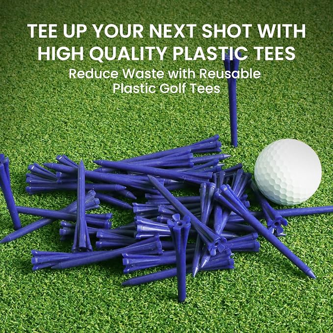 FINGER TEN Golf Tees Plastic Unbreakable Easy to Find Bulk Value 500 Count - Image 6