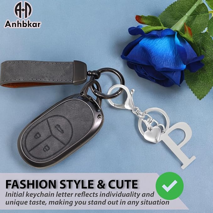 Metal Heart Alphabet Keychain for Women, Girls - Image 4