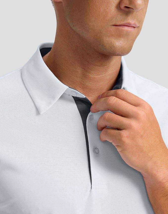 Men's Golf Shirts Dry Fit Moisture Wicking Performance Short Sleeve Collared - Image 4