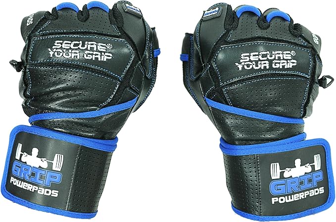 Elite Leather Gym Gloves with Built in 2" Wide Wrist Wraps Grip & Design - Image 5