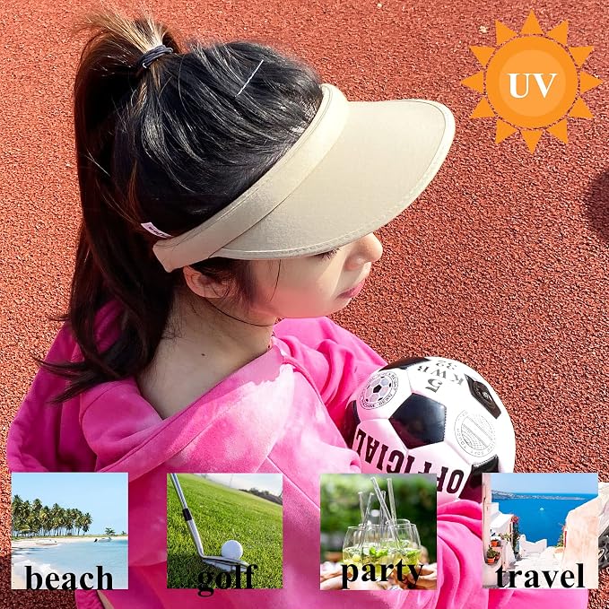 2 Pack Sun Visor Hats Women Men Clip On Wide Brim Visors Hat Outdoor Sports - Image 2