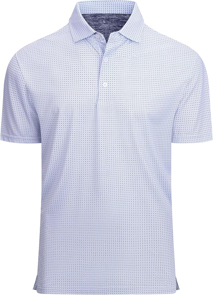 Alex Vando Mens Golf Shirt Moisture Wicking Classic Print Golf Shirts by AlexVando