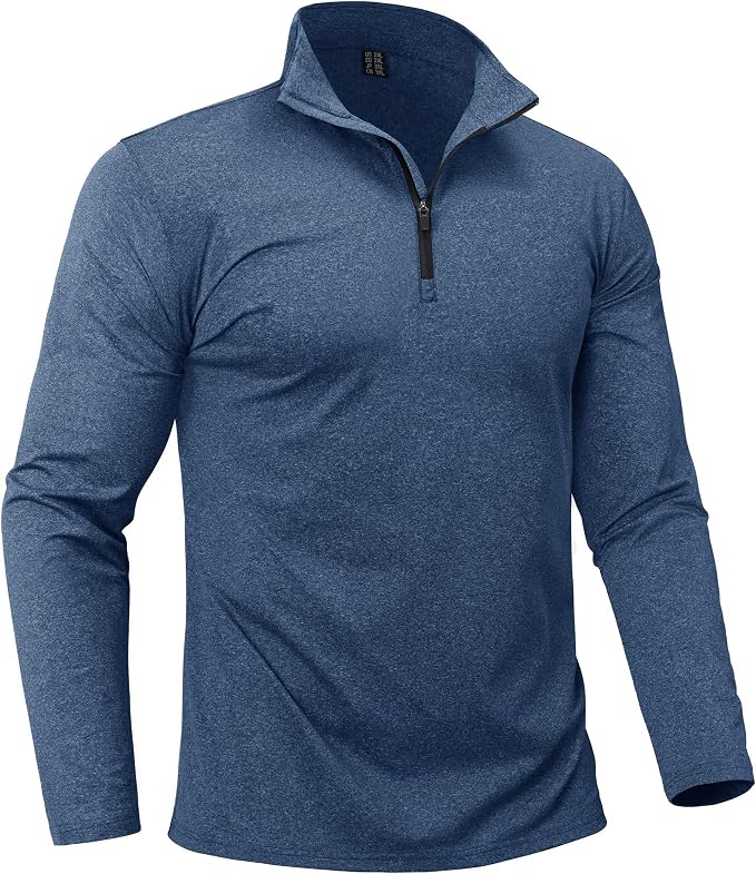 Boladeci Men's Quarter Zip Pullover Premium Fleece Lined Heather Long Sleeve by Boladeci