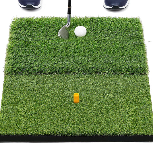 JAYA Golf Hitting Mat with Heavy Rubber Base, Foldable Golf Practice Mat for Indoor and Outdoor Training, Fairway & Rough Turf for Swing and Chipping