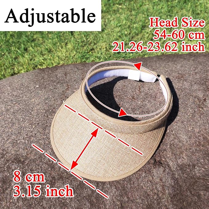 ​3 Pieces Clip On Visors Women Men Visor Sun Hats Hat Outdoor Sports Golf Beach - Image 6