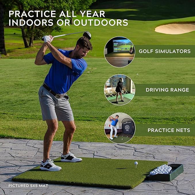 Original Country Club Elite by Real Feel Golf Mat 5x5 ft, Thick Outdoor & - Image 4