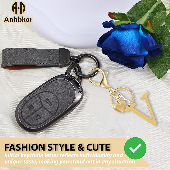 Metal Heart Alphabet Keychain for Women, Girls - Image 4