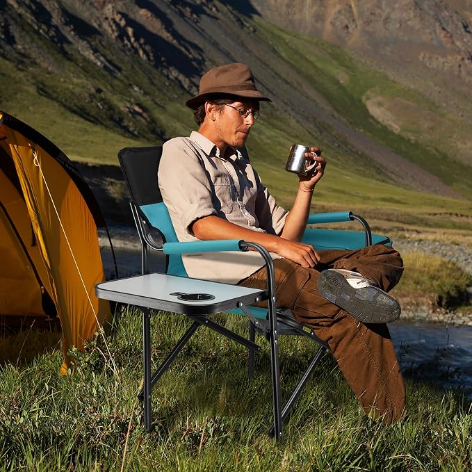 VILLEY Heavy Duty Directors Chair, Folding Camping Chairs, - Image 2
