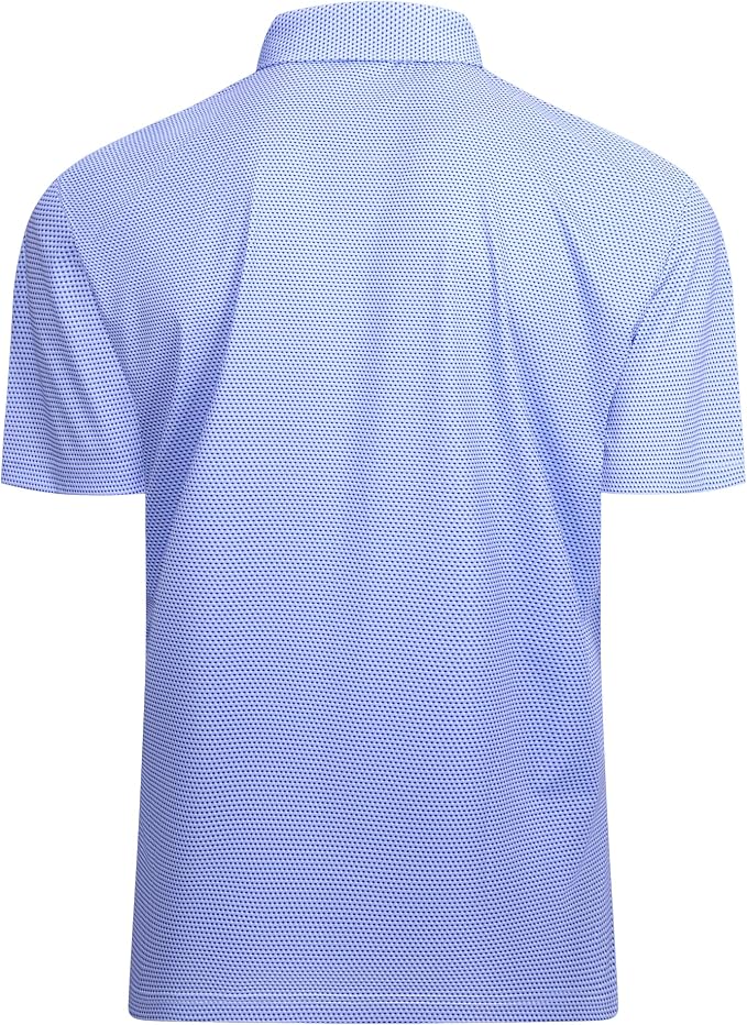 Alex Vando Mens Golf Shirt Moisture Wicking Classic Print Golf Shirts - Image 2