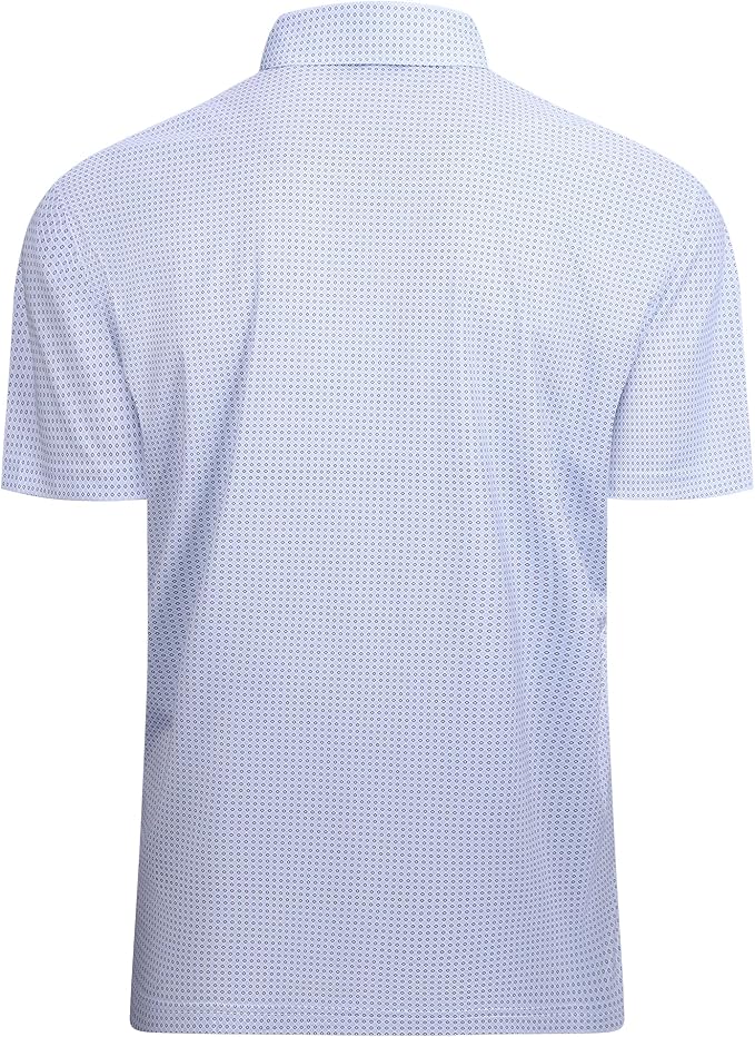 Alex Vando Mens Golf Shirt Moisture Wicking Classic Print Golf Shirts - Image 2