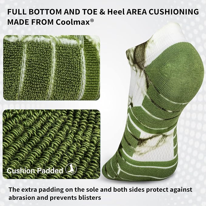 Hylaea Athletic Running Socks Cushion Padded Moisture Wicking Low Cut - Image 5