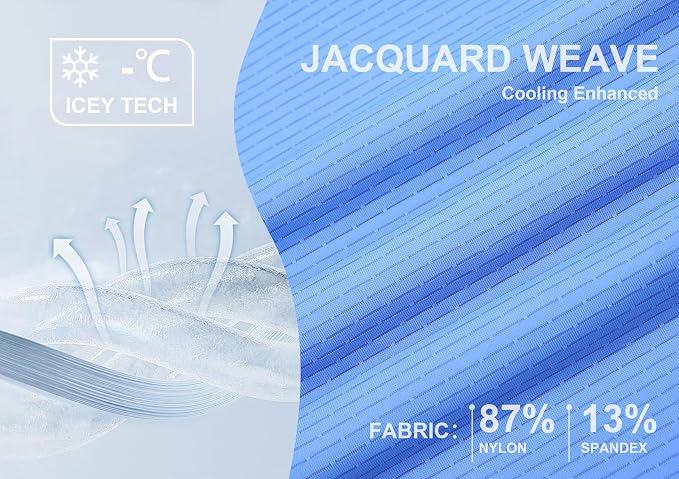 Esabel.C Jacquard Golf Shirts for Men Moisture Wicking Short Sleeve Performance - Image 4