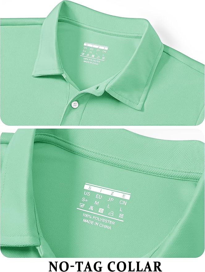 TACVASEN Mens Golf Shirt Dry Fit Mens Polo Shirts Short Sleeve Performance Golf - Image 3