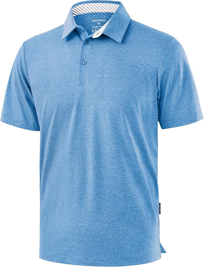 Golf Shirts Heather Polo Short Sleeve Dry Fit Lightweight Moisture Wicking by GGradual