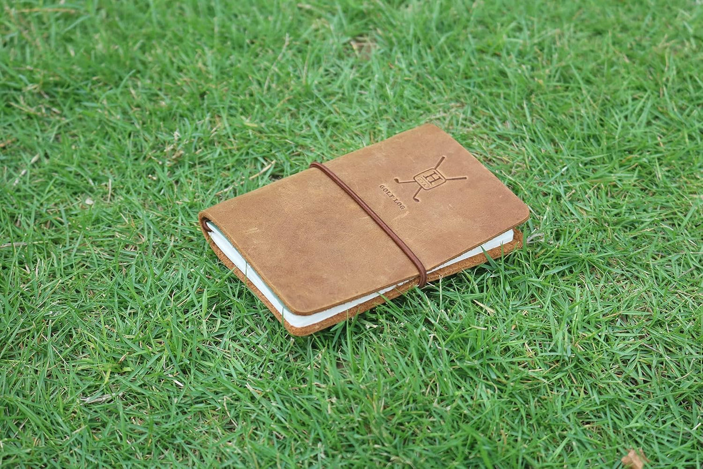 Handy Picks Leather Golf Log Book, Handmade n Refillable, Golf Log n Yardage Book Included
