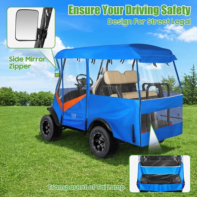 10L0L 4 Passenger Golf Cart Enclosure - Image 5
