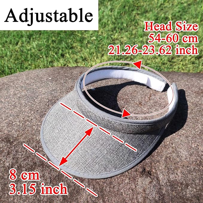 ​3 Pieces Clip On Visors Women Men Visor Sun Hats Hat Outdoor Sports Golf Beach - Image 6