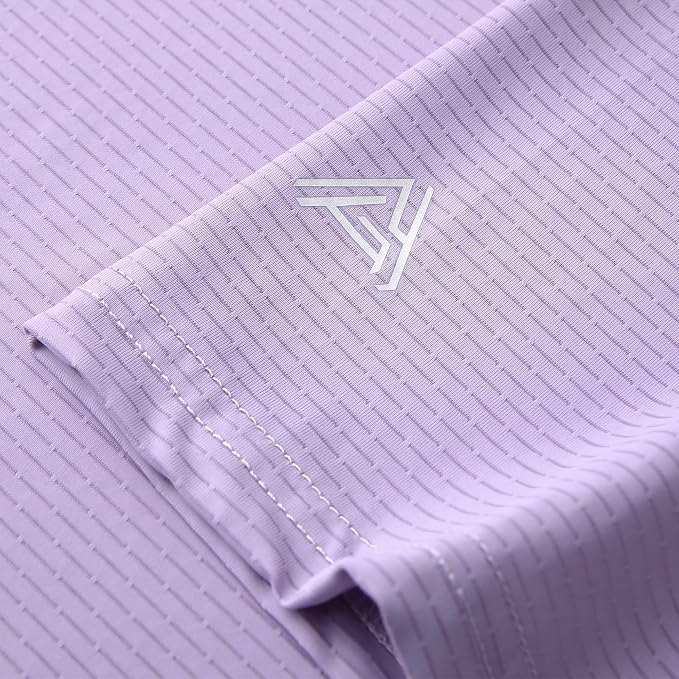 Esabel.C Jacquard Golf Shirts for Men Moisture Wicking Short Sleeve Performance - Image 3