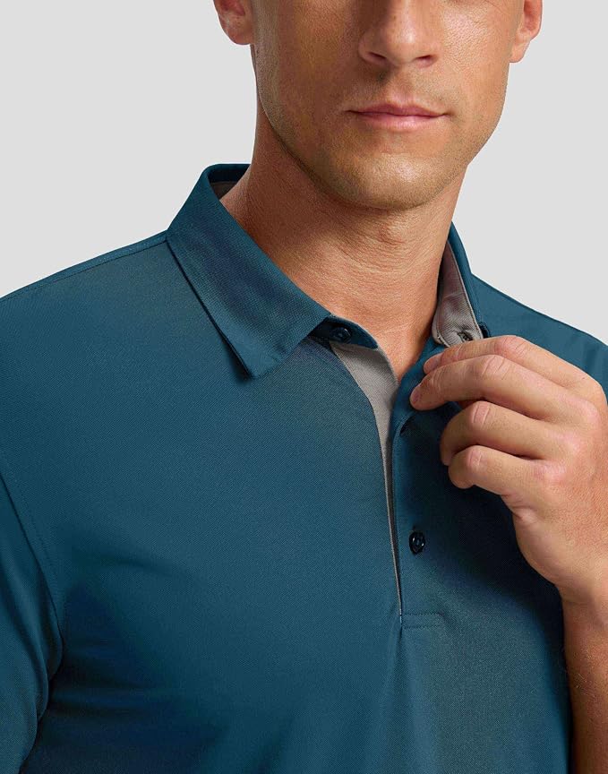 Men's Golf Shirts Dry Fit Moisture Wicking Performance Short Sleeve Collared - Image 4