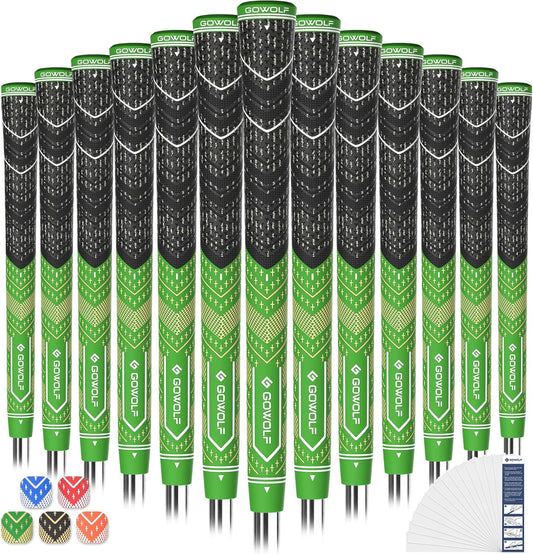 Gowolf Golf Grips Cord Rubber Multi-compound Golf Driver Irons Club 13pcs Golf Grips Colored Top Cover SL02 Pro with Free 15 Tapes