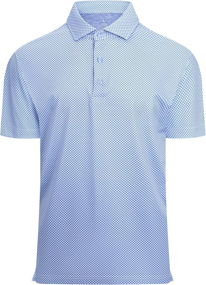 Alex Vando Mens Golf Shirt Moisture Wicking Classic Print Golf Shirts by AlexVando
