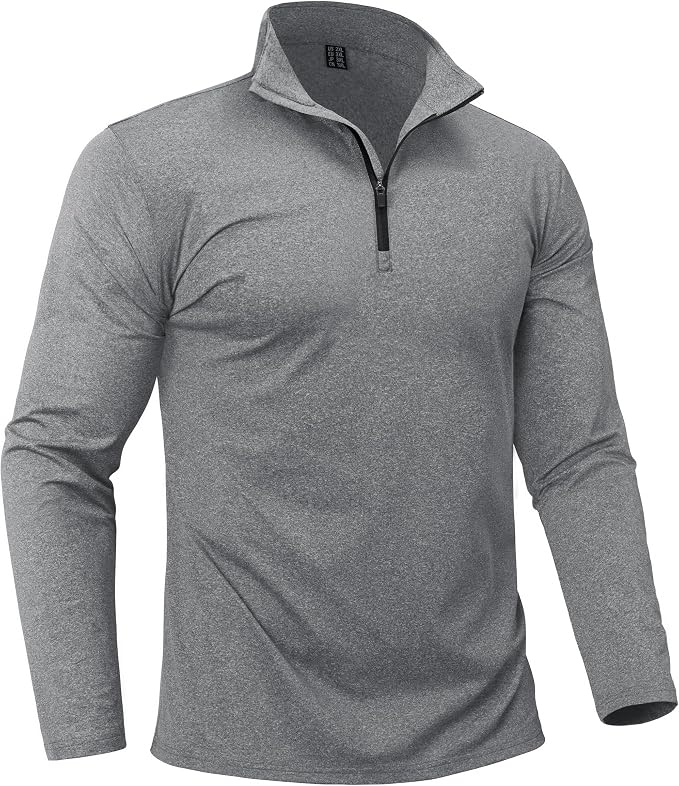 Boladeci Men's Quarter Zip Pullover Premium Fleece Lined Heather Long Sleeve by Boladeci