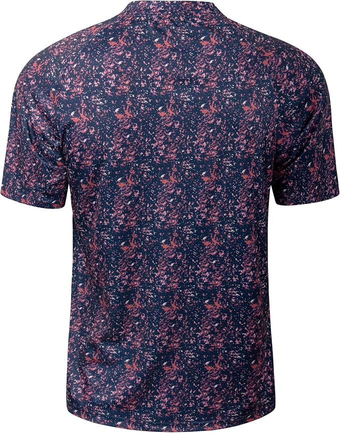 TAPULCO Mens Collarless Golf Shirts Short Sleeve Dry Fit Stretch Casual - Image 2