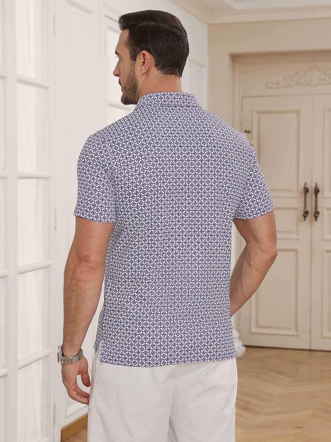 Lexiart Mens Golf Shirt Short Sleeve Dry Fit Print Moisture Wicking Performance - Image 5