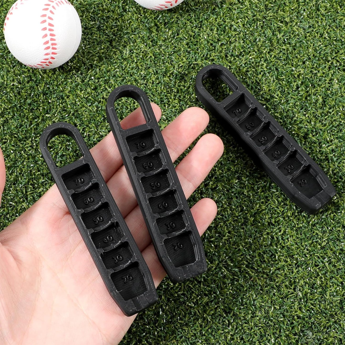 2 Pcs Golf Tee Height Adjuster, Golf Height Setter, Portable Tee Setter for Accurate Placement, 6 Settings Precision Adjustable Golftee Elevator Tool for 20-70mm, Consistent Swing Training Accessories