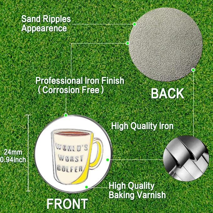 Amy Sport Golf Ball Markers Assorted Patterns Fits All Magnetic Golf Tools - Image 2