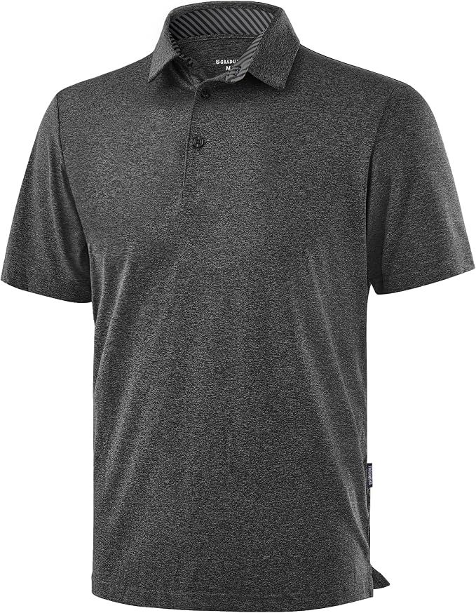 Golf Shirts Heather Polo Short Sleeve Dry Fit Lightweight Moisture Wicking by GGradual