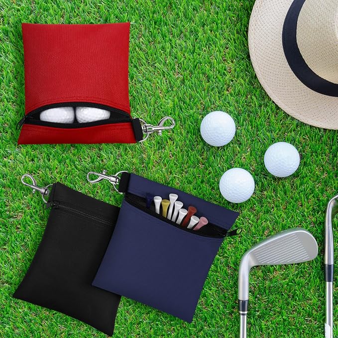 Shappy 3 Pcs Golf Tee Bag 6.7 x 5.5 Inch Golf Ball Bag Pouch Utility Tee Holder - Image 5