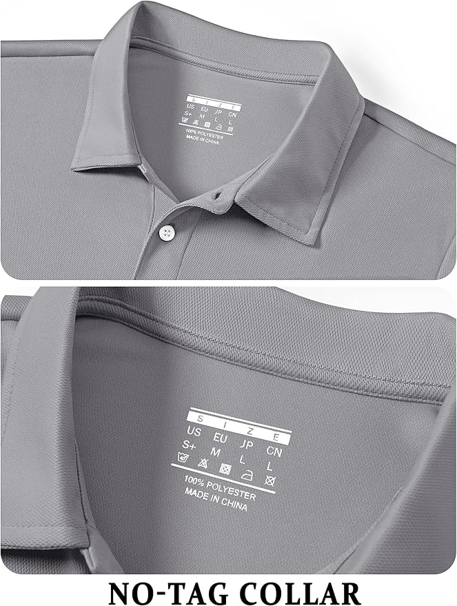 TACVASEN Mens Golf Shirt Dry Fit Mens Polo Shirts Short Sleeve Performance Golf - Image 3
