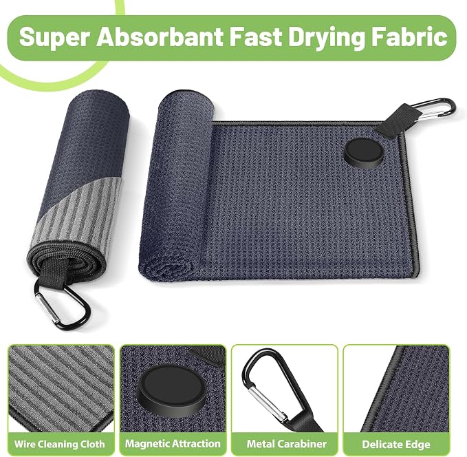 2 Pack Magnetic Golf Towels - Image 3