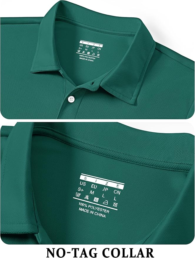 TACVASEN Mens Golf Shirt Dry Fit Mens Polo Shirts Short Sleeve Performance Golf - Image 3