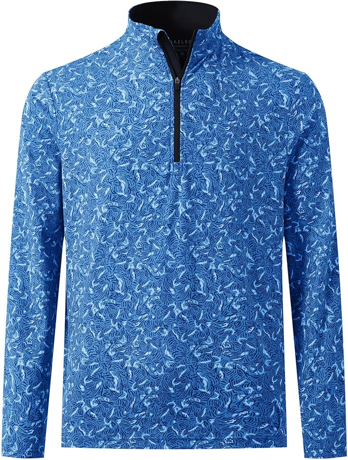 M MAELREG Quarter Zip Golf Pullover Men Dry Fit Long Sleeve Performance Wicking by MAELREG