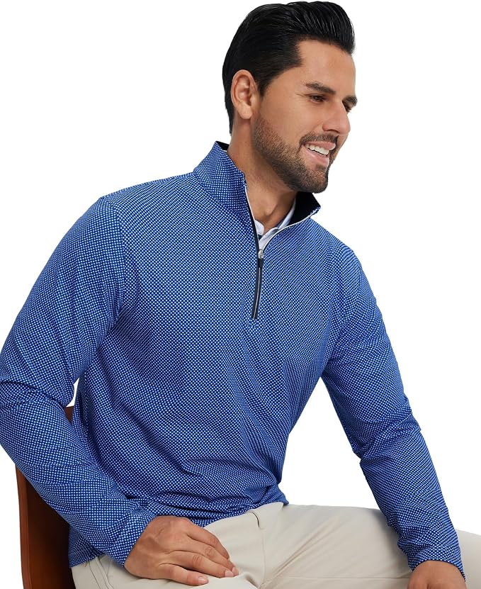 M MAELREG Quarter Zip Golf Pullover Men Dry Fit Long Sleeve Performance Wicking - Image 6