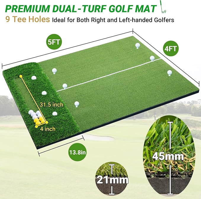 5x4 ft Premium Dual-Turf Golf Mat - Image 2