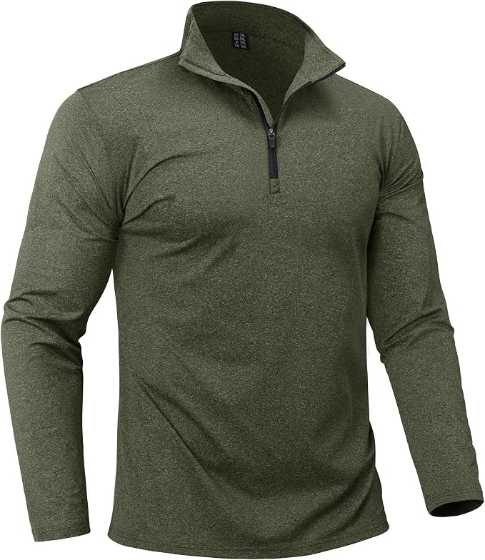 Boladeci Men's Quarter Zip Pullover Premium Fleece Lined Heather Long Sleeve by Boladeci